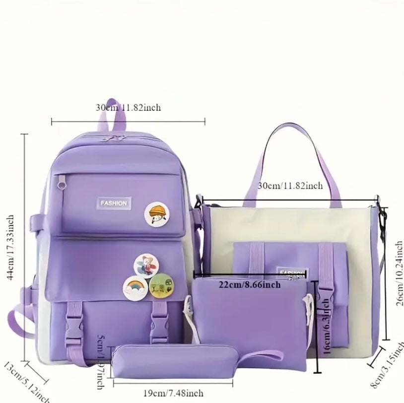 4 Parça Y2K Okul Çanta Seti