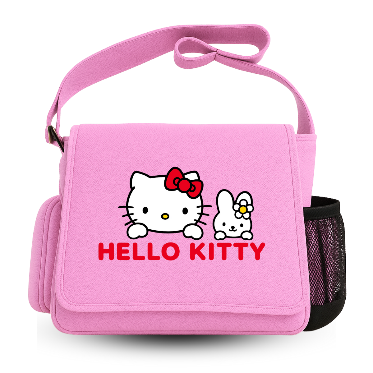 Hello Kitty Renkli Baskılı Unisex Postacı Çantası