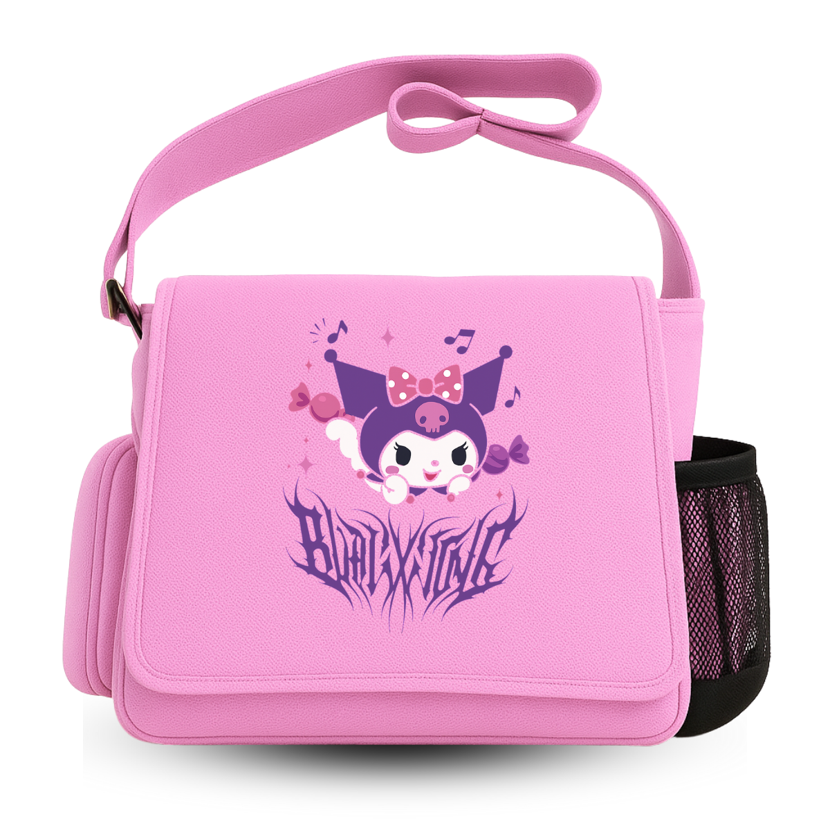 Kuromi Renkli Baskılı Unisex Postacı Çantası