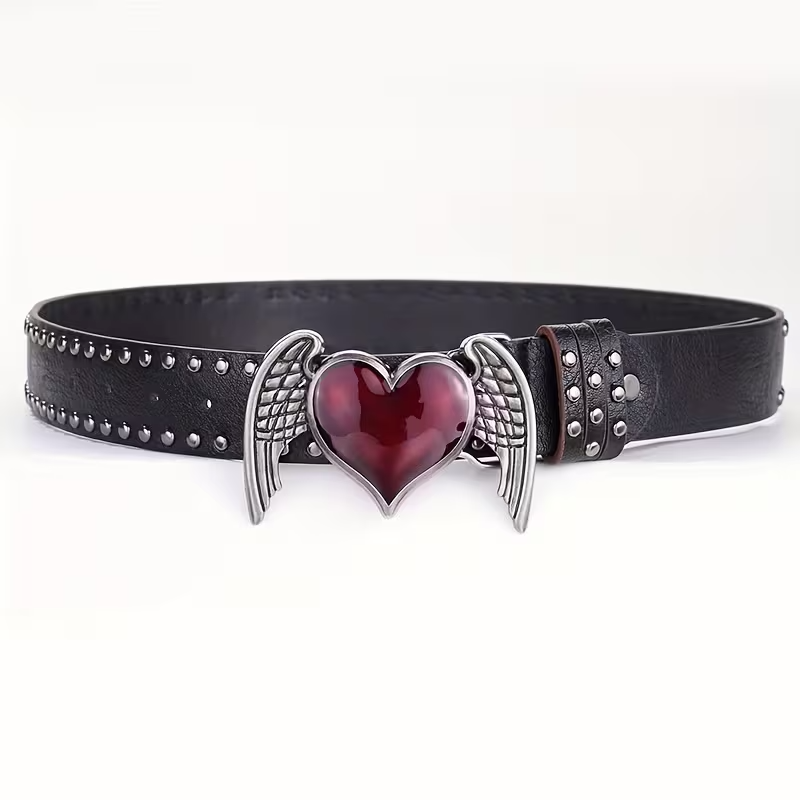 Gothic Heart Punk Tokalı Kemer