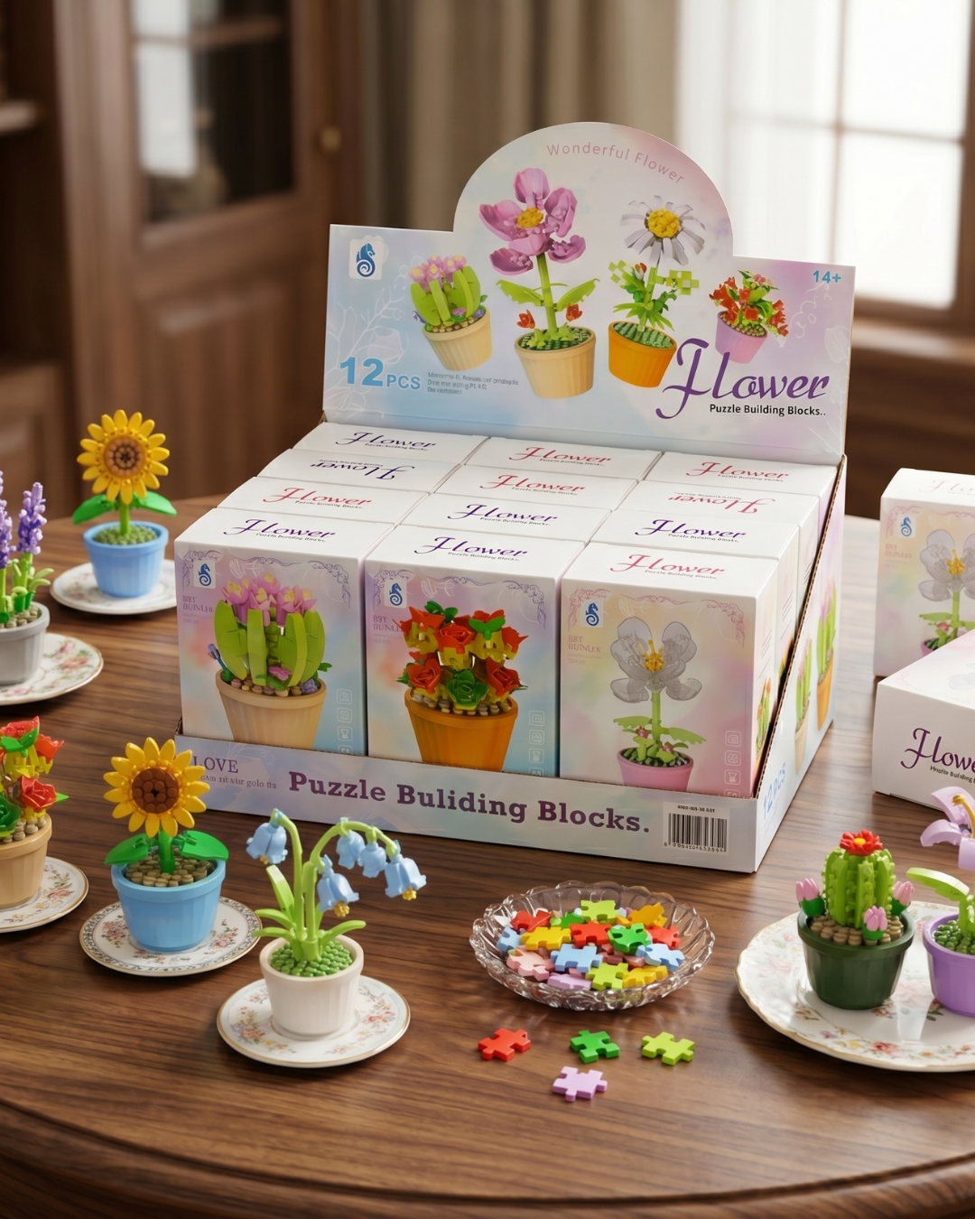 Flowers Küçük Parçacık LEGO Masaüstü Dekorasyonu