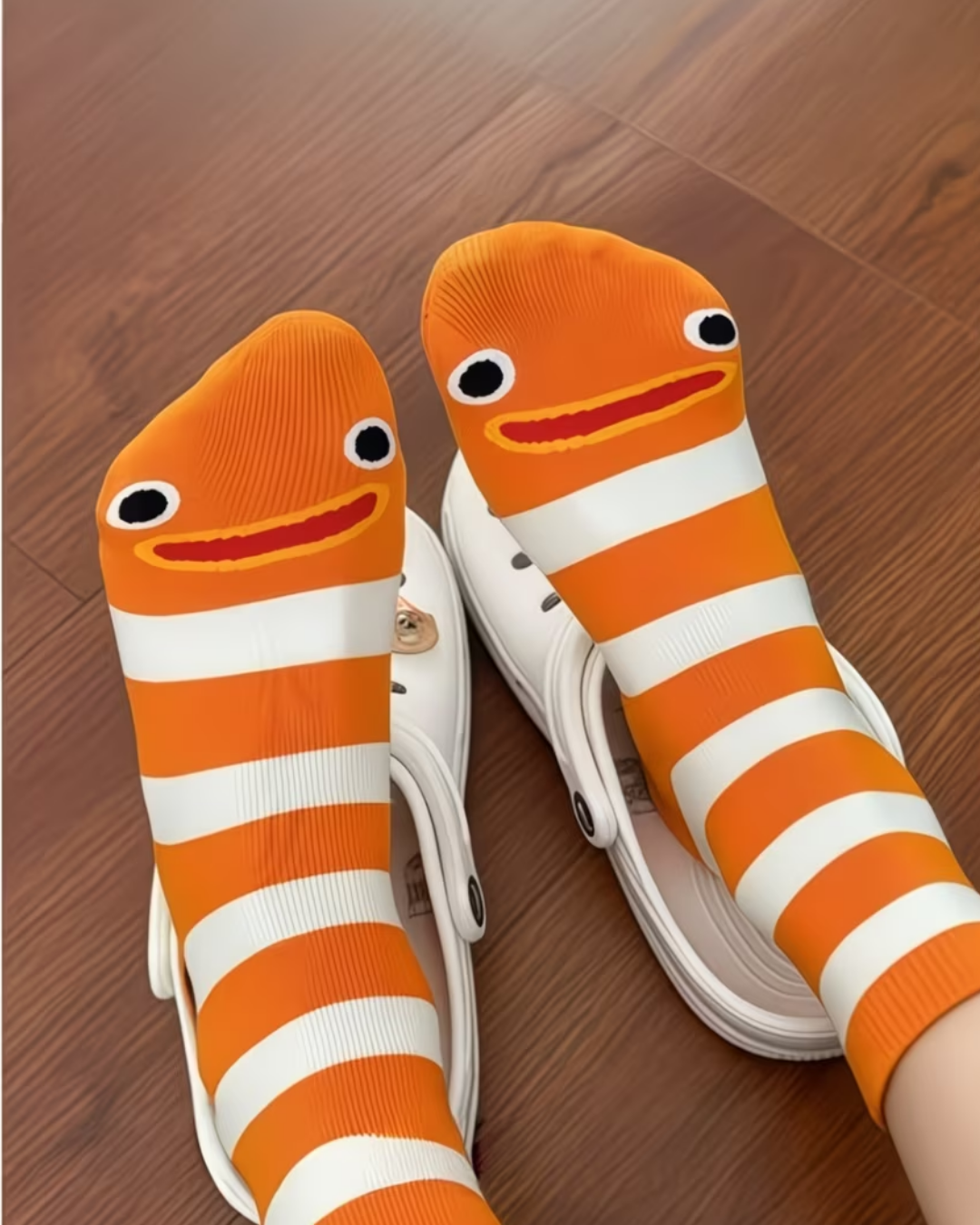 Sevimli Cute Orange Smile  Çorap (1 Çift)