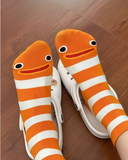 Sevimli Cute Orange Smile  Çorap (1 Çift)