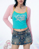 Mavi Cyber Glam Retro Askılı Croptop