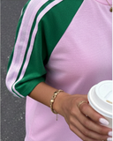 Retro Streetwear Club Pembe Yeşil Oversize T-Shirt