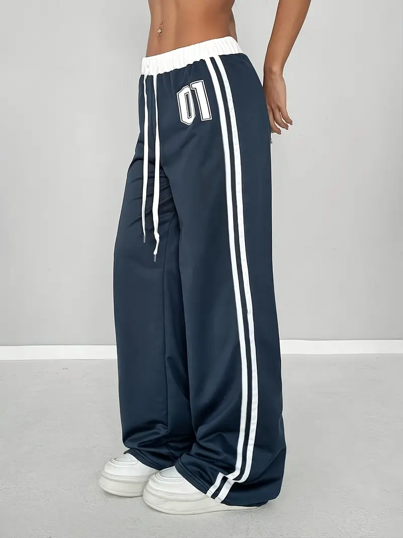 01 Number Oversize Beli İpli Baggy Eşofman Altı