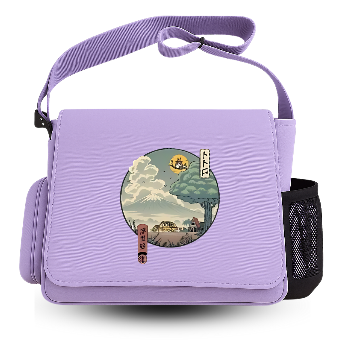 Totoro Renkli Baskılı Unisex Postacı Çantası