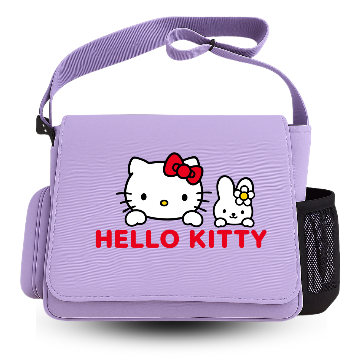 Hello Kitty Renkli Baskılı Unisex Postacı Çantası