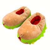 Sevimli Hamburger Tasarımlı Peluş Panduf