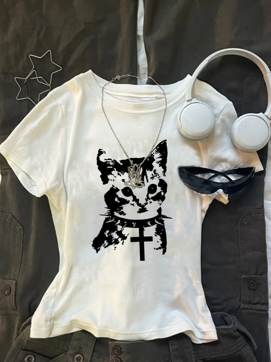 Kemer Boy Gothic Cat Crop Bluz