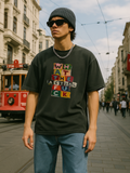 What The Baskılı Yıkamalı Vintage Unisex Oversize T-Shirt