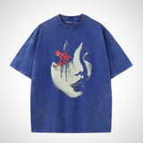 Yıkamalı Star Girl Oversize Vintage T-shirt
