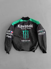 Kawasaki Baskılı Unisex Bomber Ceket