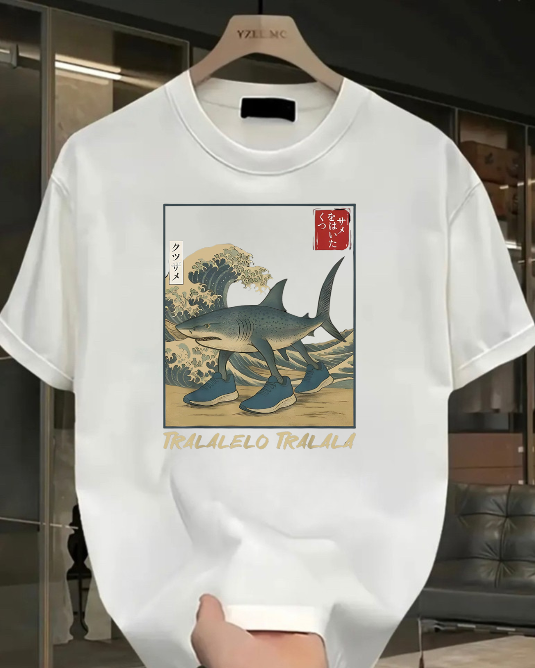 Tralalero Tralala Baskılı Yıkamalı Vintage Unisex Oversize T-Shirt