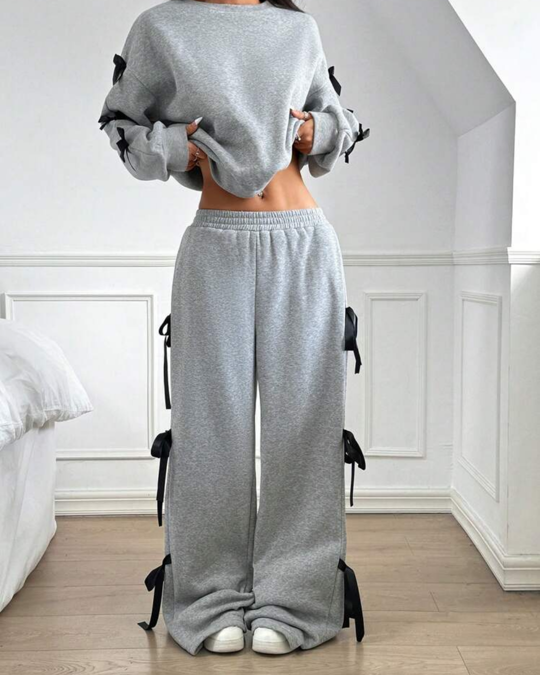 Ribbon Detail Alt Üst Eşofman Takımı