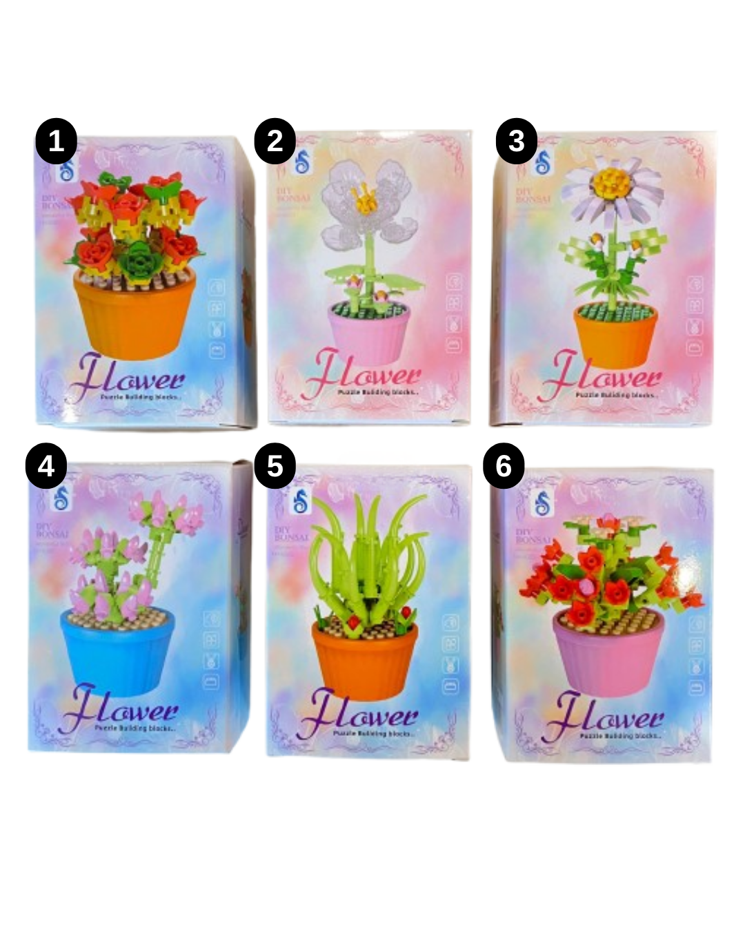 Flowers Küçük Parçacık LEGO Masaüstü Dekorasyonu