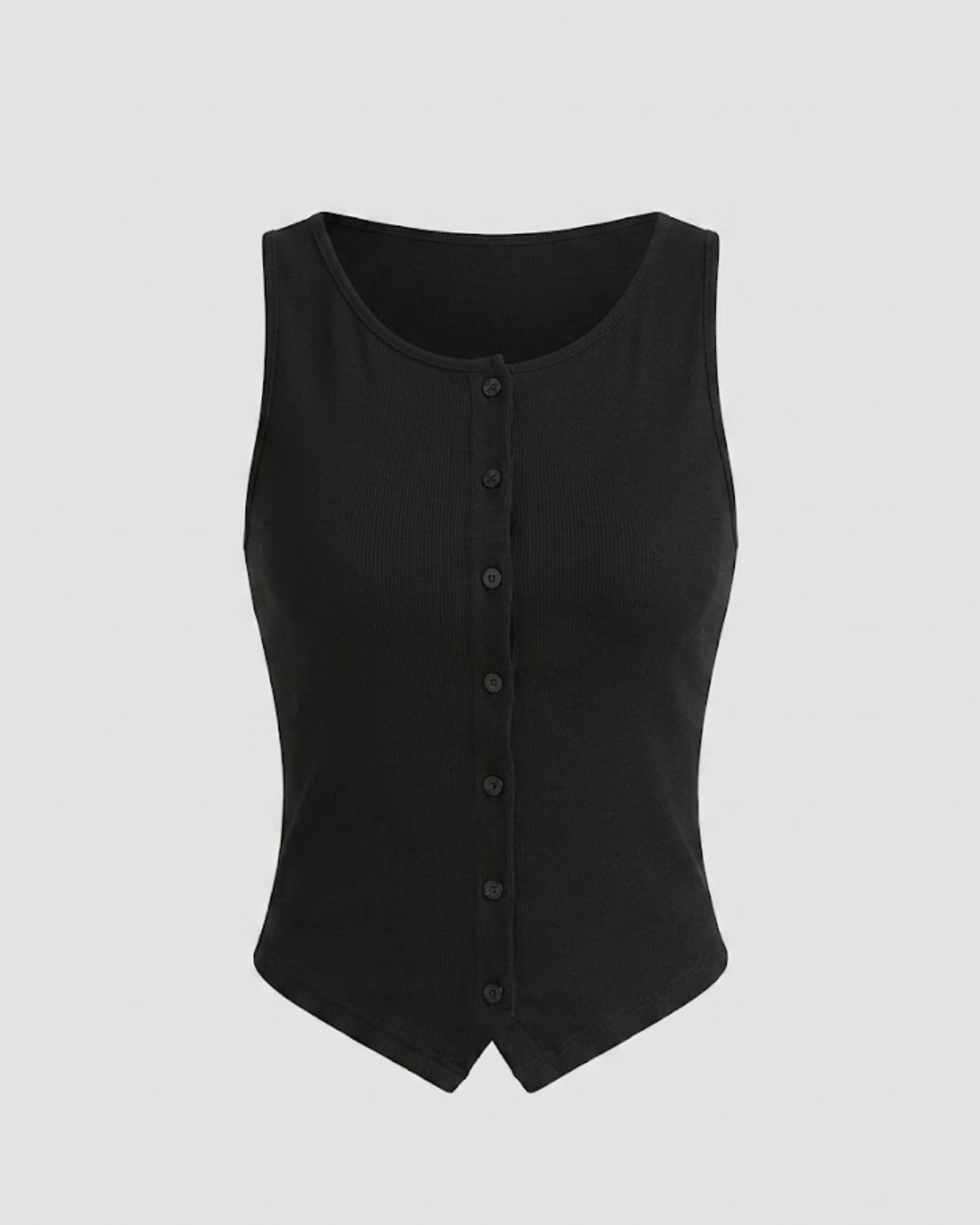 90s Revival Button Retro Bluz Crop