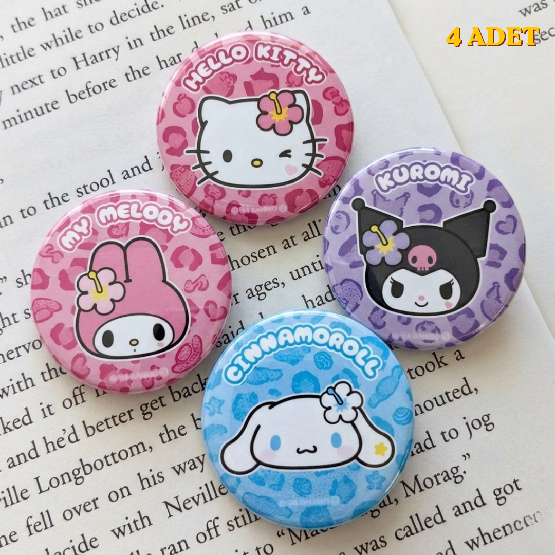 Sanrio Tasarım Rozet 70 mm PVC Kaplı Çanta Ceket Yaka Aksesuarı
