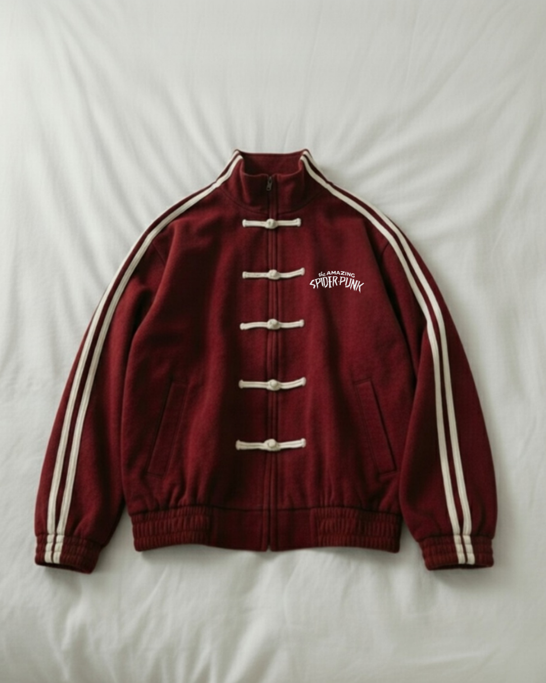 Spider Man Baskılı Unisex Oversize Çift Çizgili Ceket