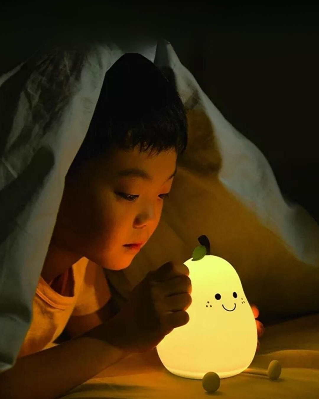 Slikon Renkli Şarj Edilebilir Armut Dokunmatik Gece Lambası