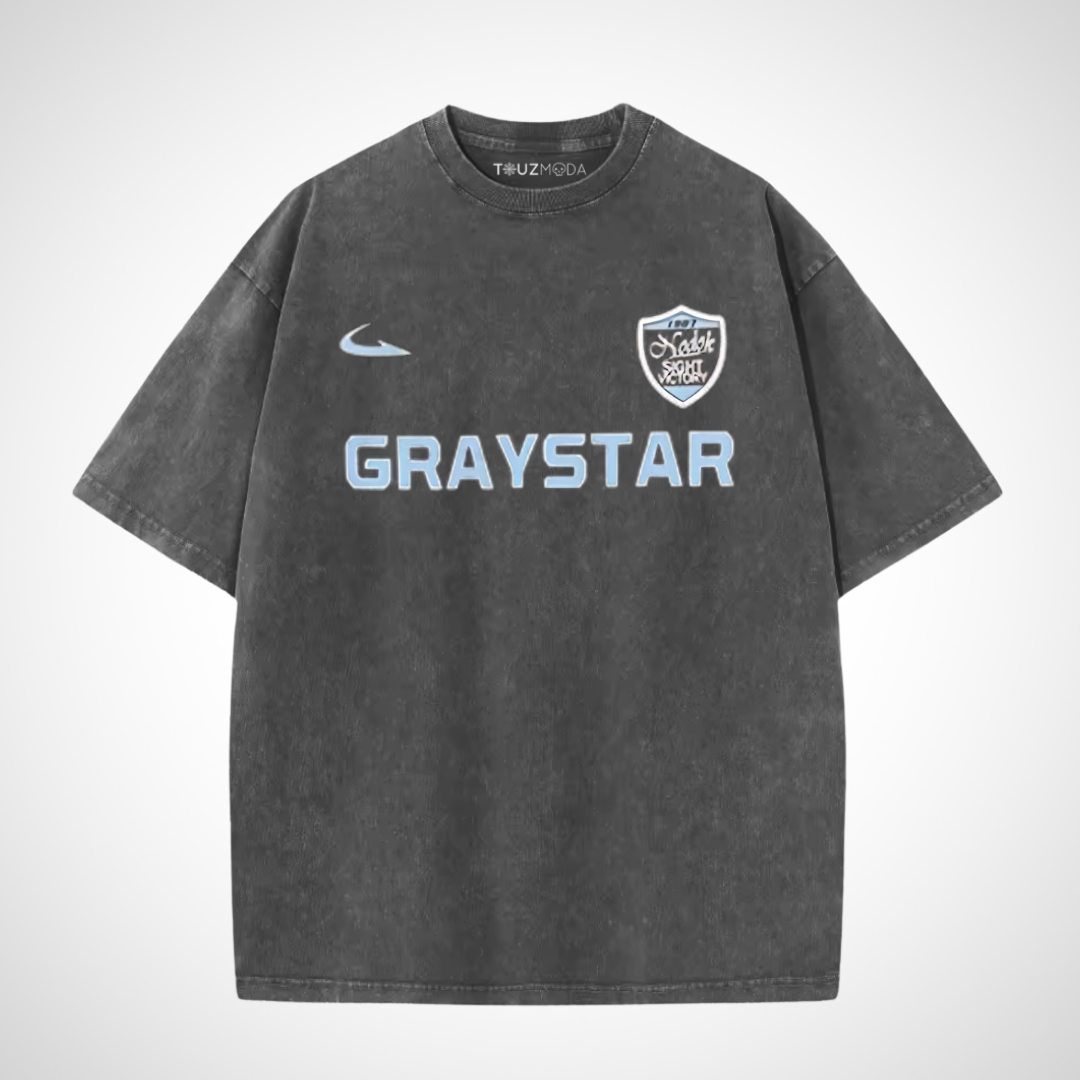 Yıkamalı Graystar Oversize Vintage T-shirt