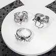 Y2k Vintage Punk 3'lü Spider Yüzük