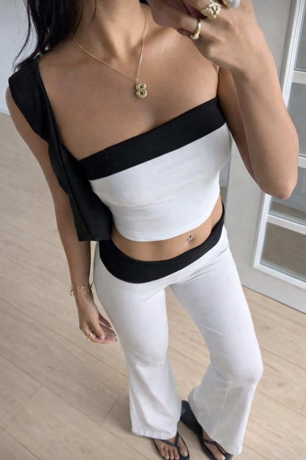 Retro Bicolor Detail Basic İkili Takım