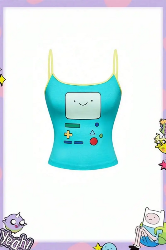 Mavi Adventure Time BMO Y2K Askılı Crop