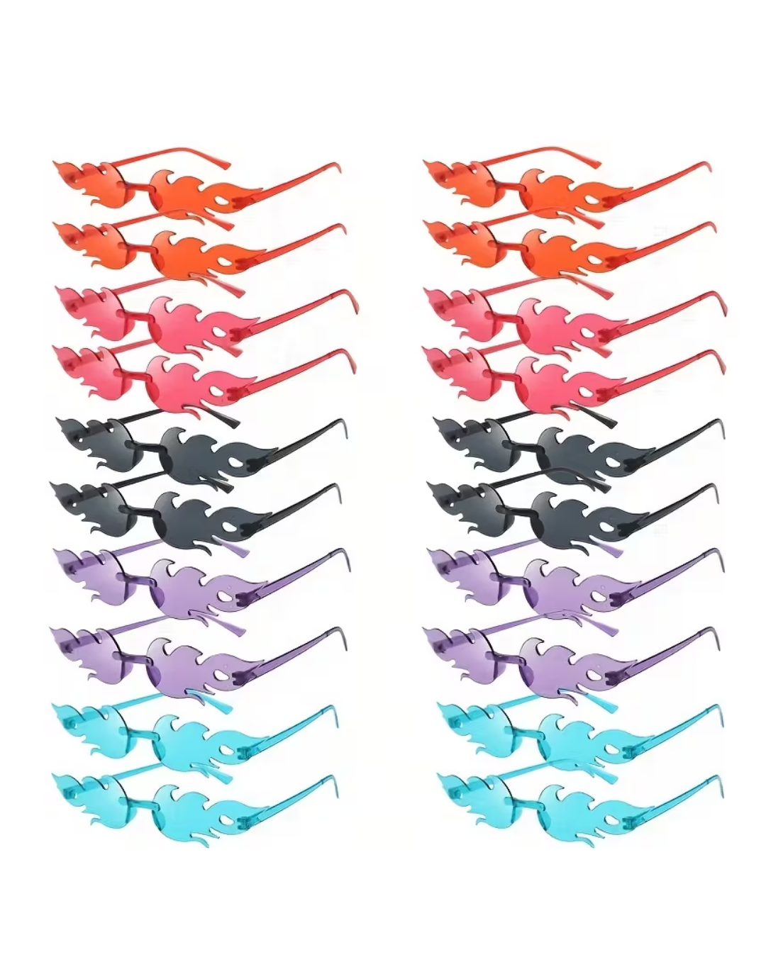 Alevli Y2K Renkli Gözlük