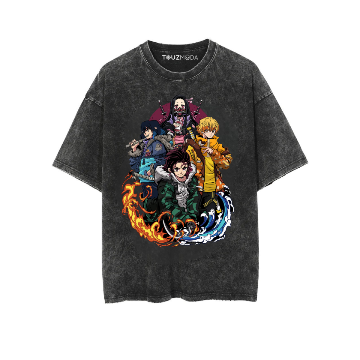 Anime Demon Slayer Baskılı Unisex Oversize T-Shirt