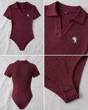 Bordo Polo Yaka Fitilli Likralı Premium Zıbın