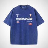Yıkamalı Harsh Racing Oversize Vintage T-shirt