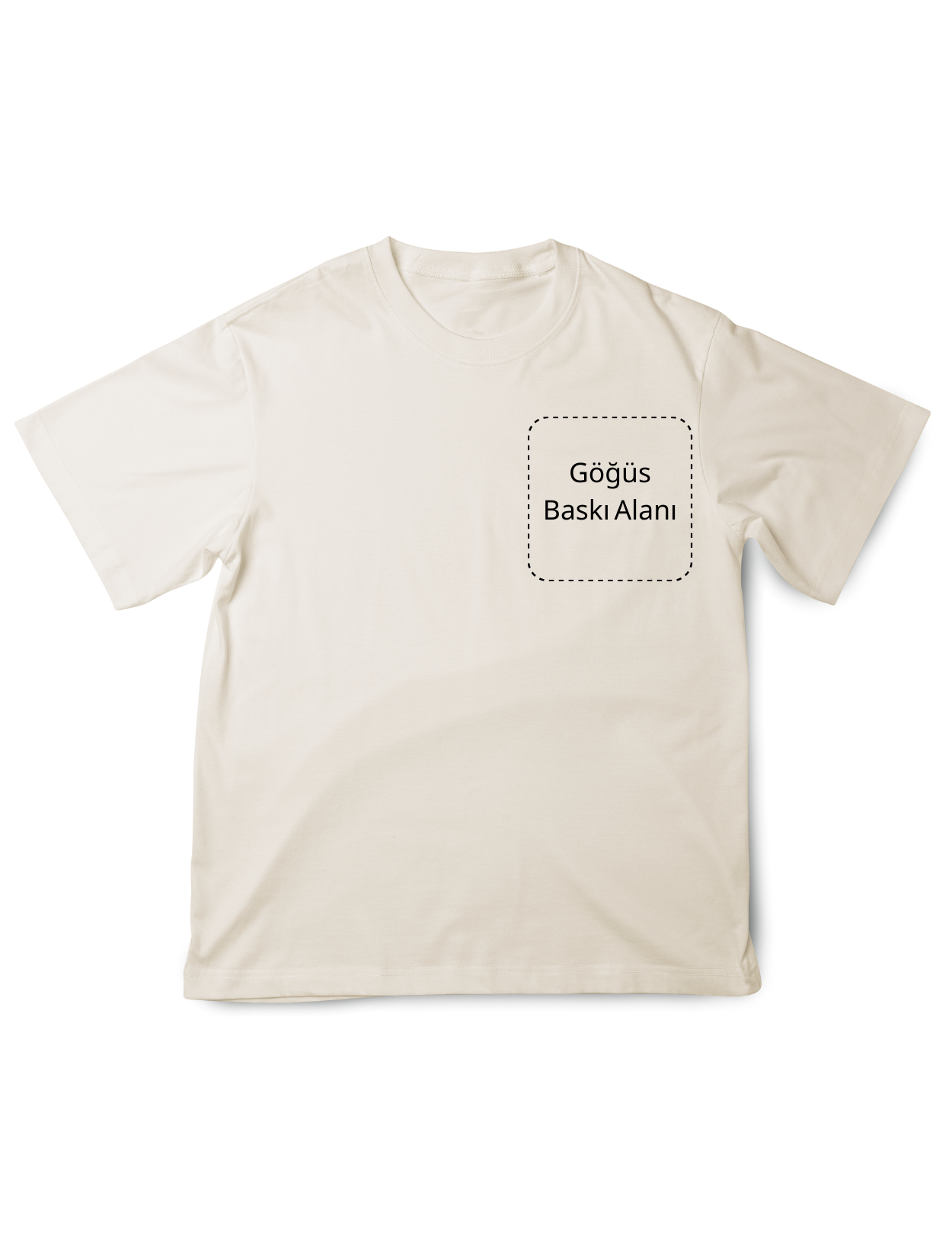 Krem Kişiselleştirilebilir Unisex Oversize T-Shirt