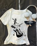 Kemer Boy Cute Guitar Crop Bluz