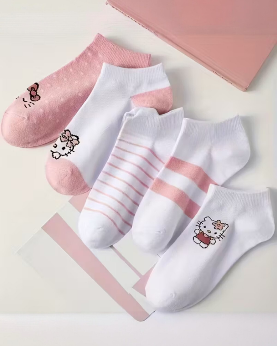 Cute Hello Kitty Desenli Çorap (5 Çift)