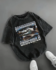 Bombardino Crocodilo Baskılı Yıkamalı Vintage Unisex Oversize T-Shirt