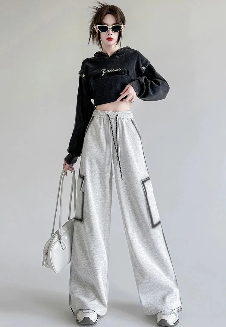 Large Pocket Oversize Beli İpli Baggy Eşofman Altı