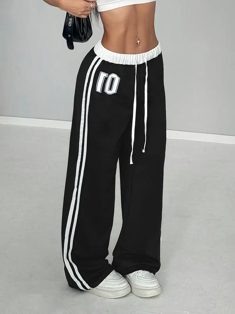 01 Number Oversize Beli İpli Baggy Eşofman Altı