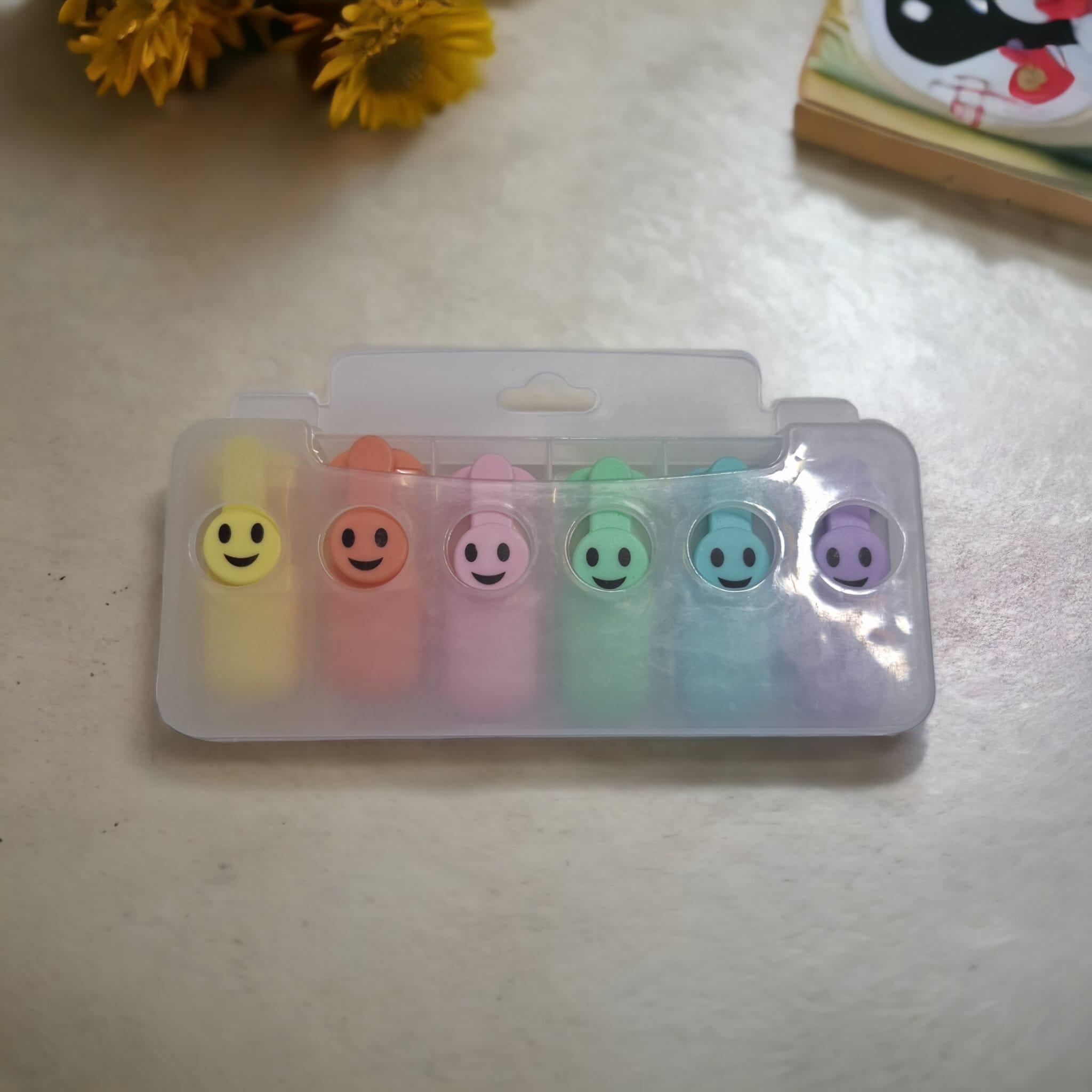 6'lı Happy Face Görünümlü Keçeli Kalem