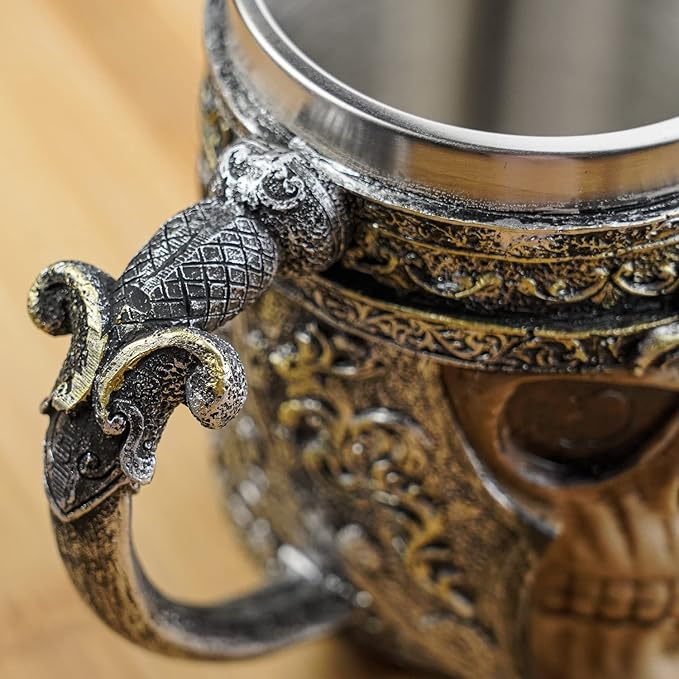 Vikingo Kasklı Tasarım Paslanmaz Çay Kahve Kupa Bardak