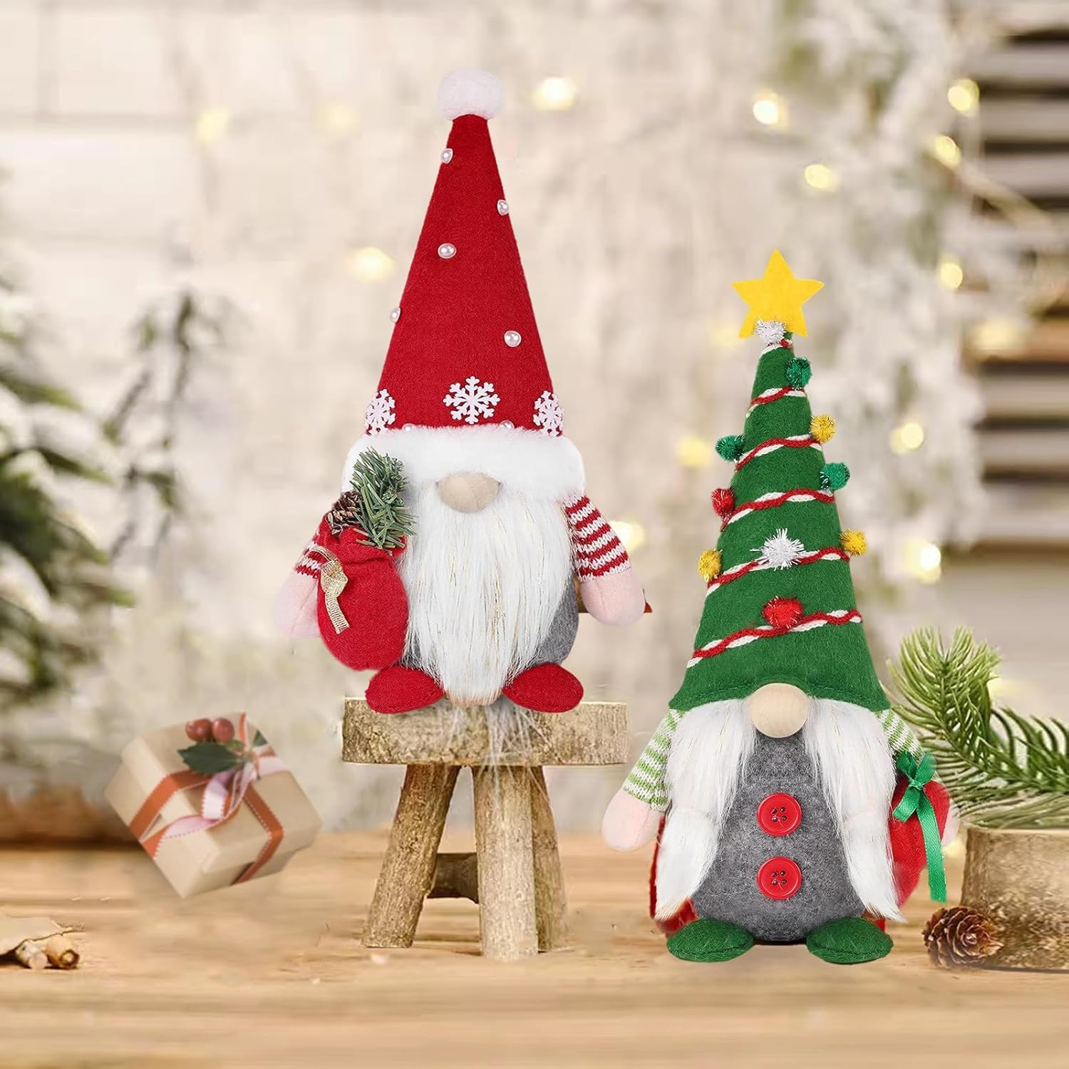 Noel Cüce Noel Dekorasyonu Pelüş Cüce Noel Masa Dekorasyonu için (31 cm x 16 cm)