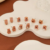 Sevimli Capibara Tasarımlı Küpe Seti