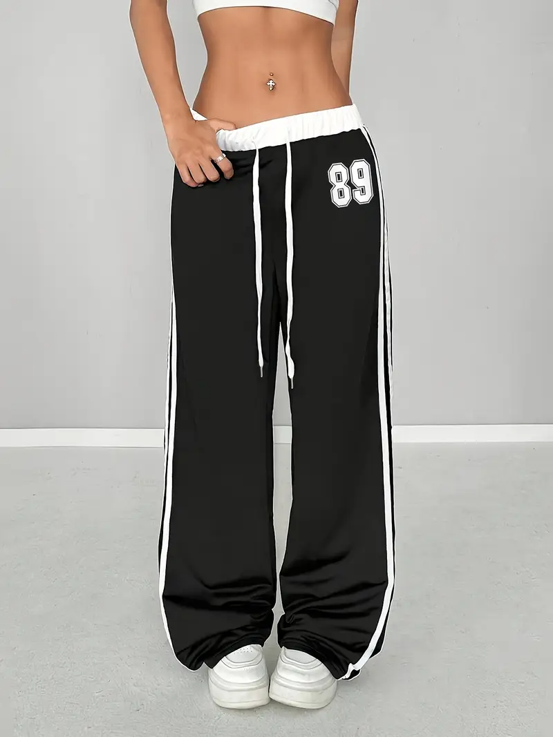 89 Number Oversize Beli İpli Baggy Eşofman Altı