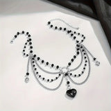 Retro Gothic Heart İnci Detaylı Kolye