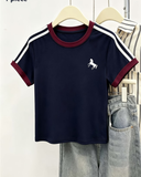 Unicorn Baskılı Crop Bluz