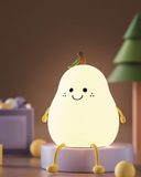 Slikon Renkli Şarj Edilebilir Armut Dokunmatik Gece Lambası