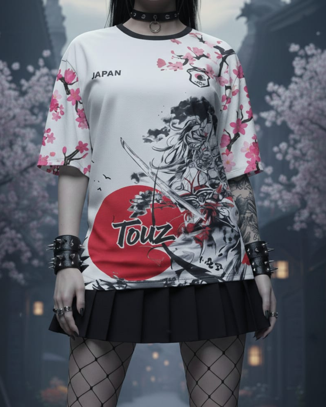 Japan Sakura Dragon Jersey T-shirt Forma