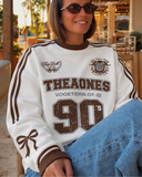 Oversize 90's Theaones Ribbon Baskılı Sweatshirt