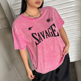 Yıkamalı Savage Oversize Vintage T-shirt