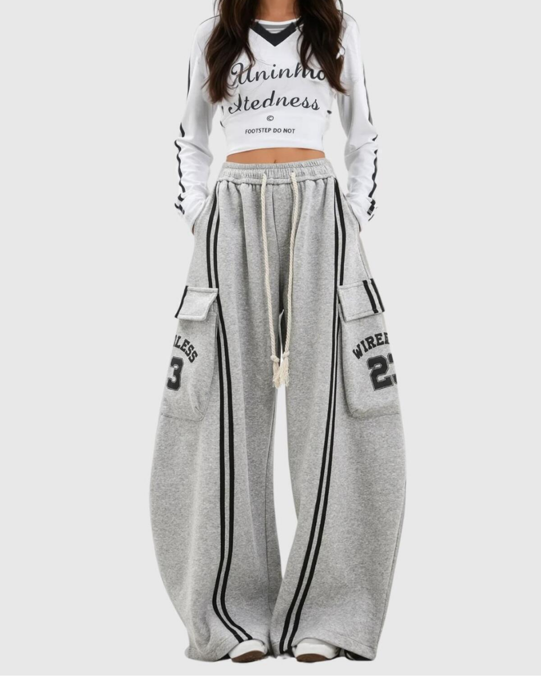 Extra Baggy Knitted Harajuku Style Pantolon Eşofman